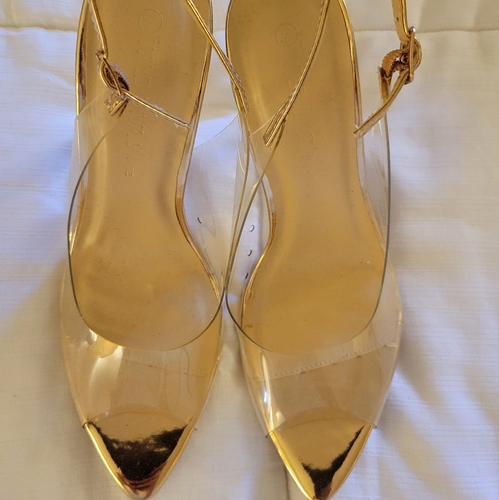 Rose Clear sling backs heels